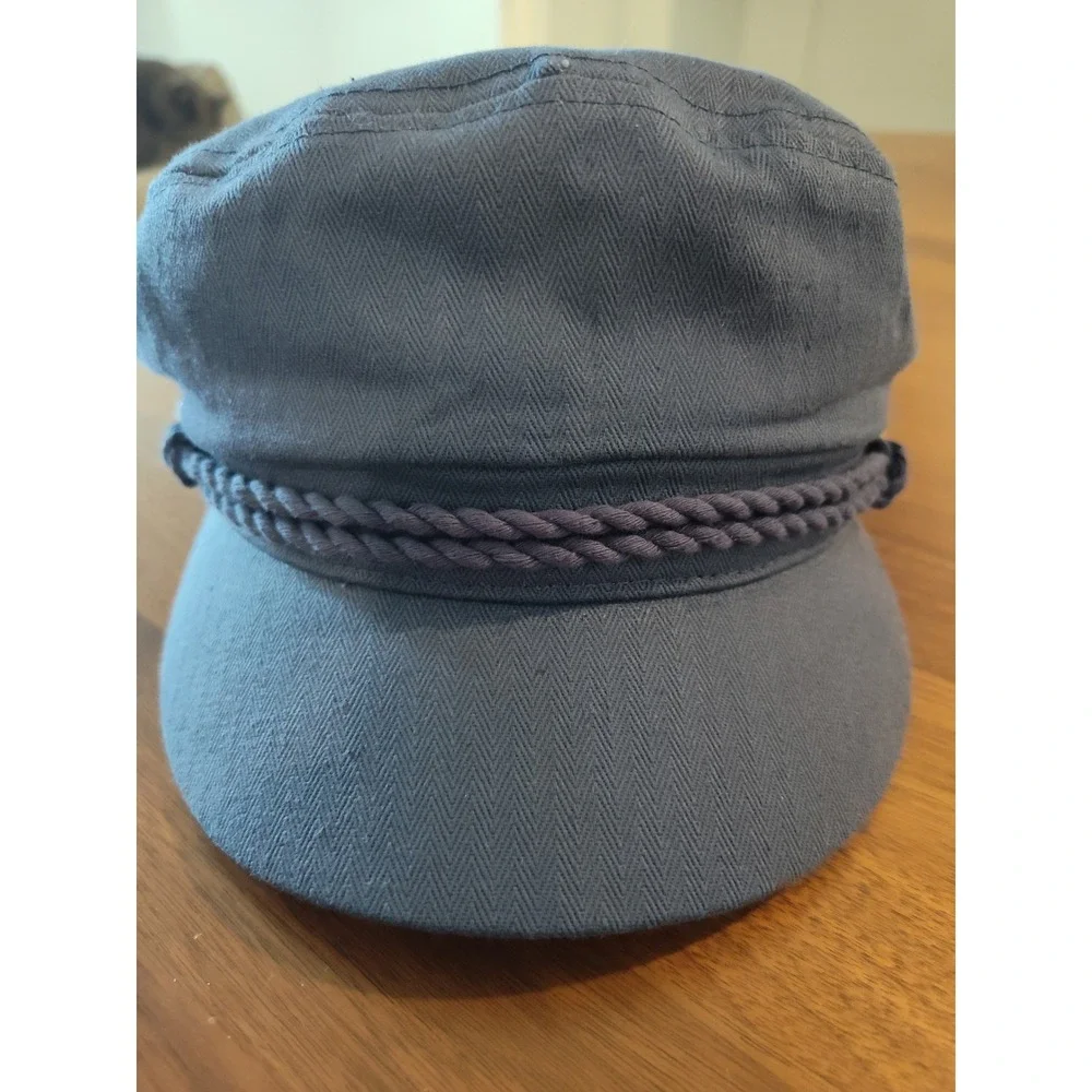 Epoch Hats Company Blue Herringbone Greek Fisherman Fiddler Cap Hat CD2790